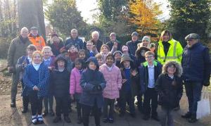 Rotarians and children from Greyfriars Academy